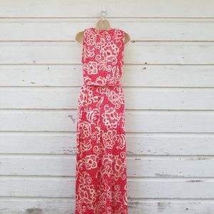 Nina Leonard Dresses - Lennie for Nina Leonard Red Tan Maxi Dress Nina Leonard Dresses - Lennie for Nina Leonard Red Tan Maxi Dress